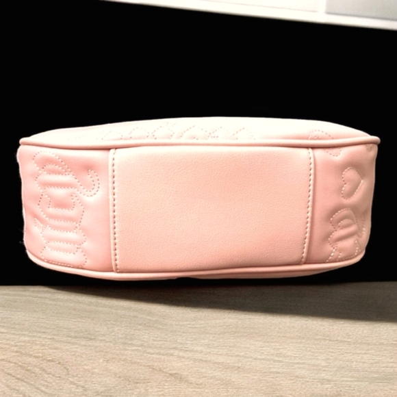 Juicy Couture NEW Light Pink Monogram Crescent Shape Thick Strap Pochette Purse - Picture 2 of 6